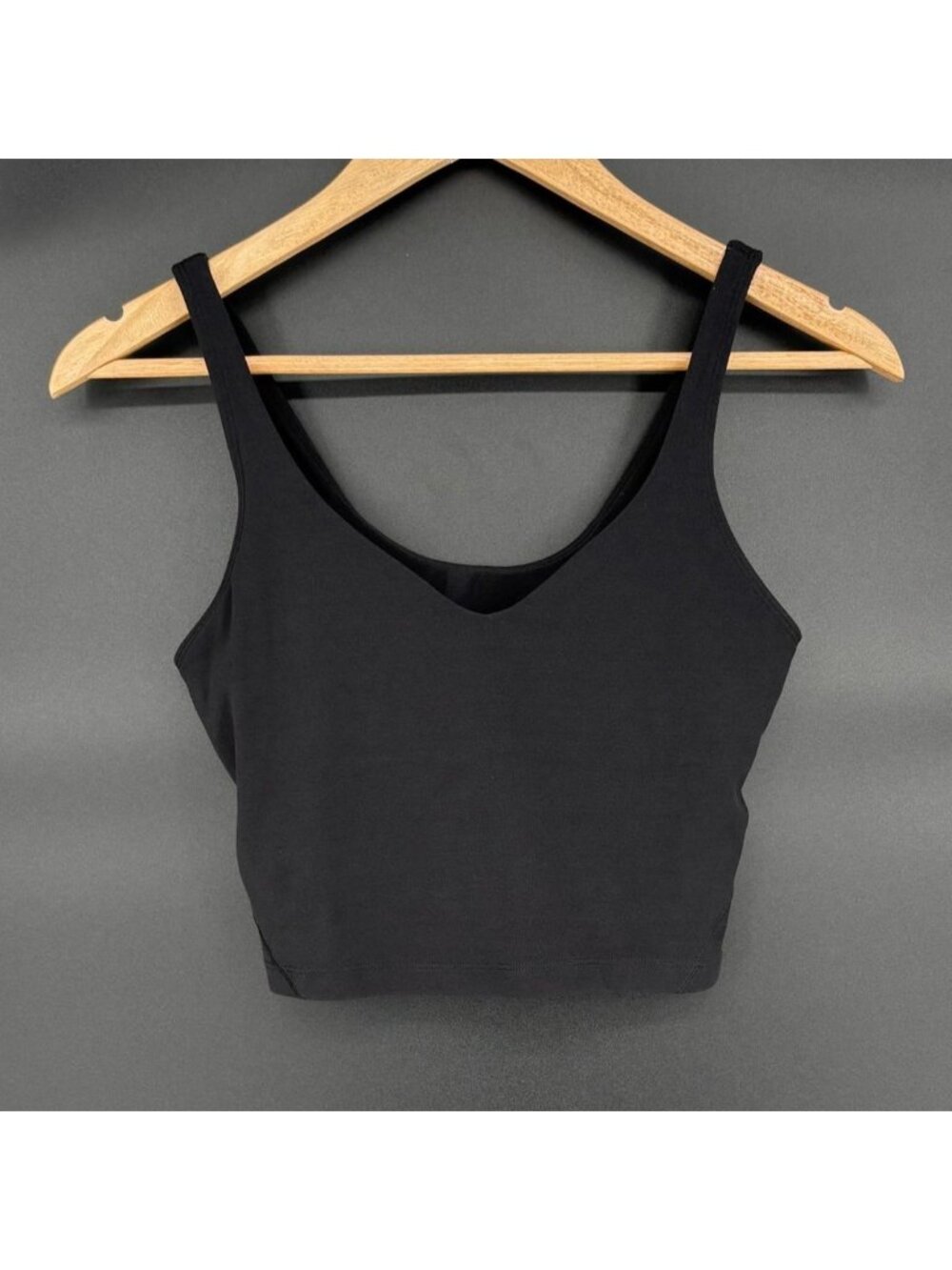 Lululemon Align Tank Top Size 6 Black Nulu Built In Shelf Bra Yoga Crop Workout